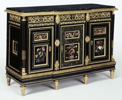 One of a Pair of Cabinets; Attributed to Adam Weisweiler, French, 1744 - 1820, master 1778), Italy; about 1810; pietra dura