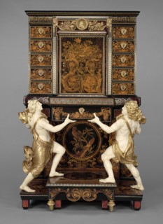 Cabinet on Stand; Attributed to André-Charles Boulle, French, 1642 - 1732, master before 1666, and medallions after Jean Varin