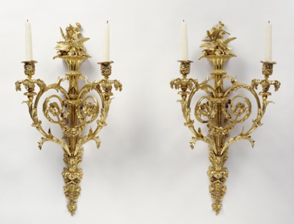 Pair of Wall Lights; Attributed to Pierre-François Feuchère, French, 1737 - 1823, master 1763), or Jean-Pierre Feuchère French