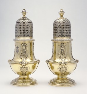 Pair of Sugar Castors; Paul de Lamerie, British, 1688 - 1751, 1730; Silver