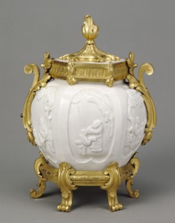 Lidded Pot; Paris, France; porcelain about 1690 - 1700; mounts about 1765 - 1770; Hard-paste porcelain, blanc de chine, gilt