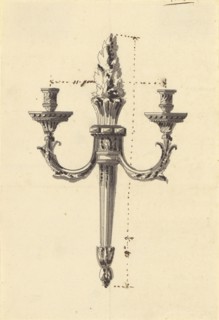 Drawing for a Wall Light; Attributed to Jean-Louis Prieur, French, active 1765 - 1785, Paris, France; about 1775; Pen and ink