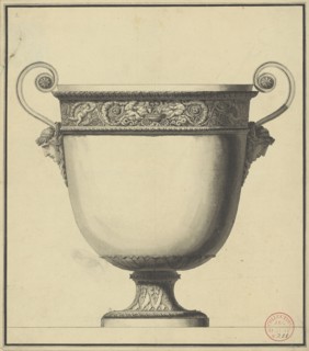 Drawing for a Wine Cooler; Attributed to Jean-Guillaume Miotte, French, 1746 - 1810, Paris, France; about 1785 - 1790; Pen