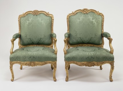 Pair of Armchairs; Jean Avisse, French, 1723 - after 1796, master 1745), Paris, France; about 1750 - 1755; Gilded beechwood