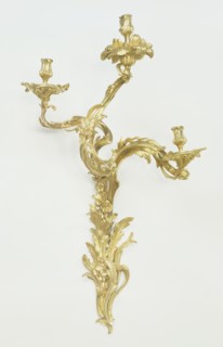 Four Wall Lights; Attributed to Jacques Caffieri, French, 1678 - 1755, master 1714), Paris, France; about 1751; Gilt bronze