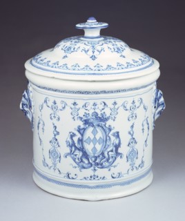 Lidded Jar; Joseph Olerys Manufactory, Moustiers, French, active about 1650 - present, Moustiers, France; about 1723 - 1725