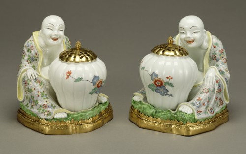 Pair of Magot Figures; Mounts: Unknown, Figures: Chantilly Porcelain Manufactory, French, active about 1725 - about 1792)