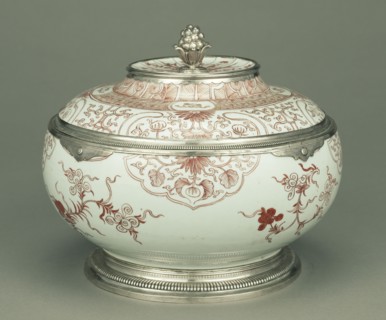 Lidded Bowl; China; porcelain about 1662 - 1722; mounts about 1722 - 1727; Hard-paste porcelain; enamel decoration and gilding