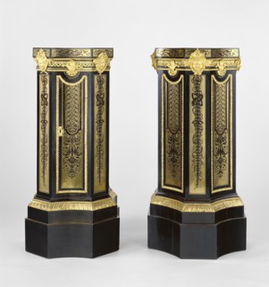 Pair of Pedestals; Attributed to André-Charles Boulle, French, 1642 - 1732, master before 1666, Paris, France; about 1700; Fir