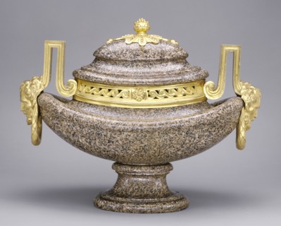 Granite Vase; Paris, France; about 1770; Granite with gilt bronze mounts; 37.1 x 48.3 x 21.6 cm, 14 5,8 x 19 x 8 1,2 in