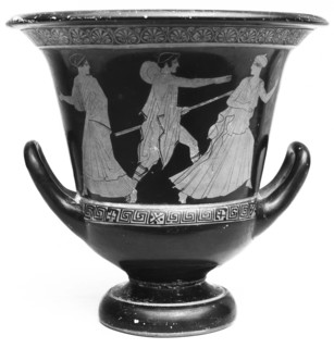 Attic Red-Figure Calyx Krater; Near Nekyia Painter; Greece, Attica, about 440 B.C; Terracotta; 30.2 × 31.2 cm