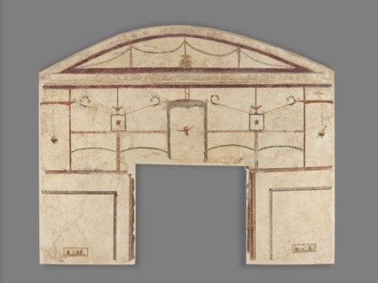 Frescoed Wall with Double White Field and a Niche; Boscoreale, Italy; 50 - 79; Fresco, plaster; 220 × 270 cm