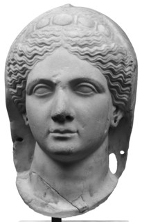 Portrait of a Veiled Female Head, Perhaps Sabina; Roman Empire; early 2nd century; Marble; 40.5 × 26.5 × 26 cm