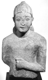Fragmentary Statue of a Male Figure; Cyprus; late 6th century B.C; Limestone; 32.5 × 19 × 11 cm, 12 13,16 × 7 1,2 × 4 5,16 in