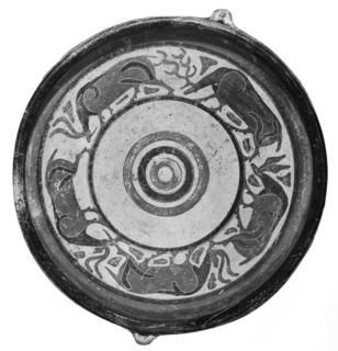 Etrusco-Corinthian Plate; Etruria; early 6th century B.C; Terracotta; 28.5 × 25.7 cm, 11 1,4 × 10 1,8 in