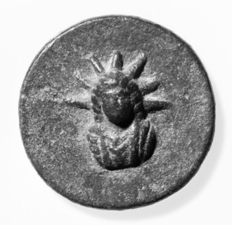 Medallion with Bust of Helios; Asia Minor, ?, 1st century B.C. - 1st century A.D; Bronze; 1.5 × 1.4 cm, 9,16 × 9,16 in