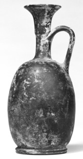 Campanian Black Squat Lekythos; Campania, South Italy; 323 - 31 B.C; Terracotta; 19 × 4.8 cm, 7 1,2 × 1 7,8 in