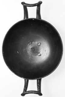 Campanian Black Kylix, Stemless, Campania, South Italy, Europe; 323 - 31 B.C; Terracotta; 5.7 x 19.6 x 12.7 cm