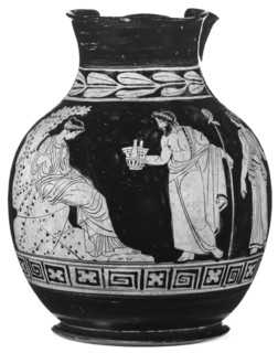 Lucanian Red-Figure Chous, Shape 3, Intermediate Group, Reggio Group; Lucania, South Italy, Europe; early 4th century B.C