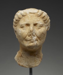 Portrait Head of an Old Woman; Rome, Lazio, Italy; mid - late 1st century B.C; Marble; 30 × 19 × 21.5 cm