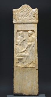 Gravestone of Thrasynos; Athens, Attica, Greece; about 375 B.C; Marble; 139.1 × 38.7 × 3.8 cm, 54 3,4 × 15 1,4 × 1 1,2 in