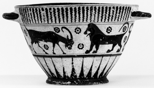 Imitation Proto-Corinthian Skyphos; Europe, ?, 20th century; Terracotta; 8.4 x 12.9 cm, 3 5,16 x 5 1,16 in