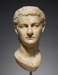 Head of Emperor Caligula; Asia Minor; about 40; Marble; 43 × 21.5 × 25 cm, 16 15,16 × 8 7,16 × 9 13,16 in