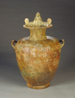 Water Jar with a Woman; Greece; 460 B.C; Bronze; 47 × 33 × 28.2 cm, 18 1,2 × 13 × 11 1,8 in