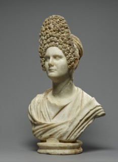 Bust of a Flavian Woman; Roman Empire; late 1st century; Italian marble; 68 × 41 × 22 cm, 26 3,4 × 16 1,8 × 8 11,16 in