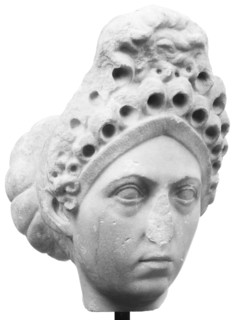 Portrait Head of a Trajanic Lady; Roman Empire; early 2nd century A.D; Italian marble; 36.5 cm, 14 3,8 in