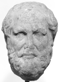 Portrait Head of Thucydides; Roman Empire; second half of 2nd century A.D; Asia Minor marble, small grained; 32 cm, 12 5,8 in