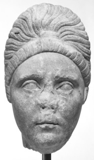 Portrait Head of Plotina; Italy, Europe; early 2nd century; Marble; 30.5 cm, 12 in