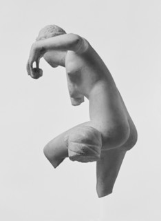 Statuette of Aphrodite in Sandalbinder Pose; Roman Empire; 1st century B.C.–1st century A.D; Marble, white; 24.4 cm, 9 5,8 in