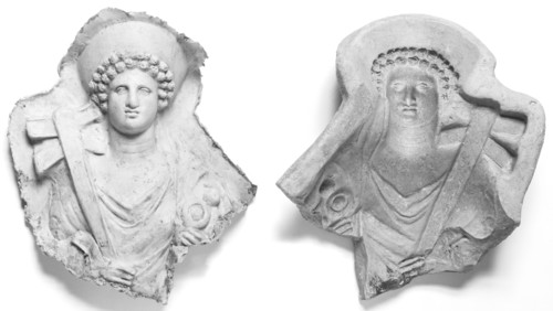 Mold of a Torso and Head of a Draped Female; Attributed to Shop of AL and Dionysus; Tarentum, Taras, South Italy, Europe; 4th