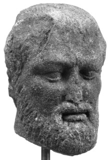 Portrait of Aristotle; Roman Empire; 1st–2nd century A.D; Hauran Basalt; 27 cm, 10 5,8 in
