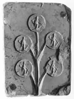 Mold for Casting Tokens; Roman Empire; 2nd century; Limestone; 9.8 x 7.1 cm, 3 7,8 x 2 13,16 in