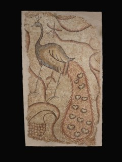 Mosaic Fragment with Peacock Facing Left; Syria; 5th–6th century; Mosaic; 196.9 × 115.5 × 7.3 cm, 77 1,2 × 45 1,2 × 2 7,8 in