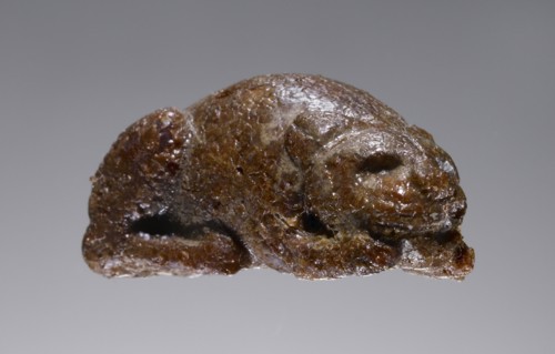 Pendant: Female Animal, Lioness?, Italy; 500 - 480 B.C; Amber; 23 × 23 × 55 mm, 7,8 × 7,8 × 2 3,16 in