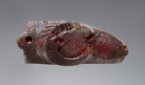 Pendant: Ram's Head; Italy; 500 - 400 B.C; Amber; 16 × 13 × 32 mm, 5,8 × 1,2 × 1 1,4 in