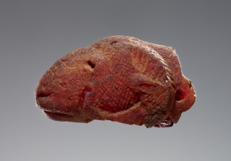Pendant: Ram's Head; Italy; 500 - 400 B.C; Amber; 20.5 × 15 × 28 mm, 13,16 × 9,16 × 1 1,8 in