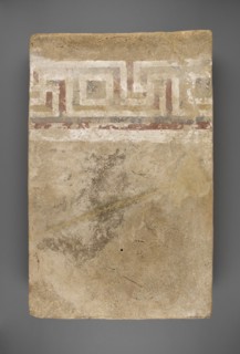 Etruscan Painted Slab with Maeander Pattern; Caere, Etruria; second half of 4th century B.C; Terracotta; 79.5 × 50.5 cm