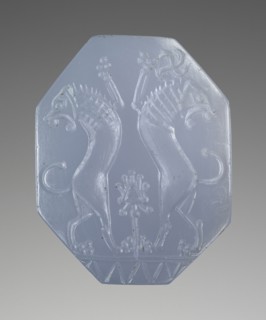 Octagonal Pyramidal Stamp Seal; Persian Empire; about 500 B.C; Blue chalcedony; 1.9 × 1.5 cm, 3,4 × 5,8 in