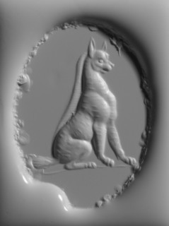 Scaraboid; Asia Minor; about 400 B.C; Blue chalcedony; 1 × 2.5 × 1.9 cm, 3,8 × 1 × 3,4 in