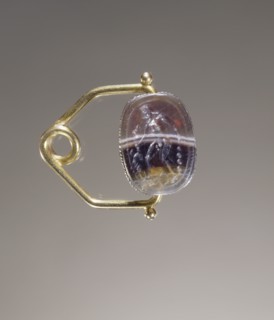 Gem in the Form of a Scarab Beetle; Etruria; 400 - 375 B.C; Onyx; 0.7 × 1.2 × 0.9 cm, 1,4 × 1,2 × 3,8 in