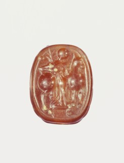 Scarab; Etruria; 4th - 3rd century B.C; Carnelian; 1.2 × 1 × 7.2 cm, 1,2 × 3,8 × 2 13,16 in