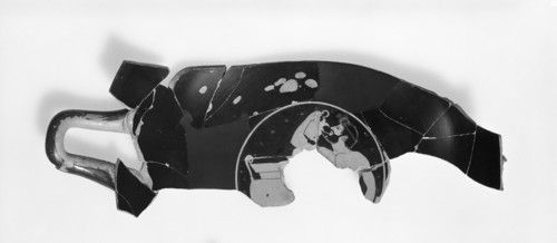 Fragmentary Attic Red-Figure Kylix; Attributed to Epiktetos, Greek, Attic, active about 520 - 490 B.C., Athens, Greece