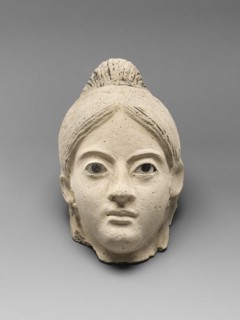 Mummy Mask; Egypt; 3rd - 4th century; Stucco with inlaid eyes; 24.5 × 15 cm, 9 5,8 × 5 7,8 in