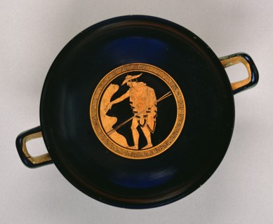 Wine Cup with a Religious Procession; Attributed to Briseis Painter, Greek, Attic, active 510 - 470 B.C., Athens, Greece
