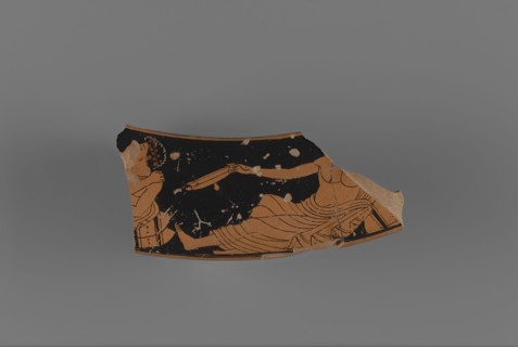 Attic Red-Figure Dinos Rim Fragment; Attributed to Kleophrades Painter, Greek, Attic, active 505 - 475 B.C., Athens, Greece