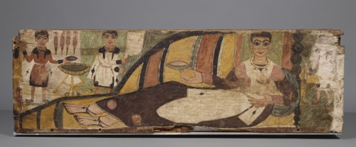 Painted Sarcophagus; Egypt; 4th century A.D; Wood covered with painted linen; 49.8 × 41.9 × 157.2 cm